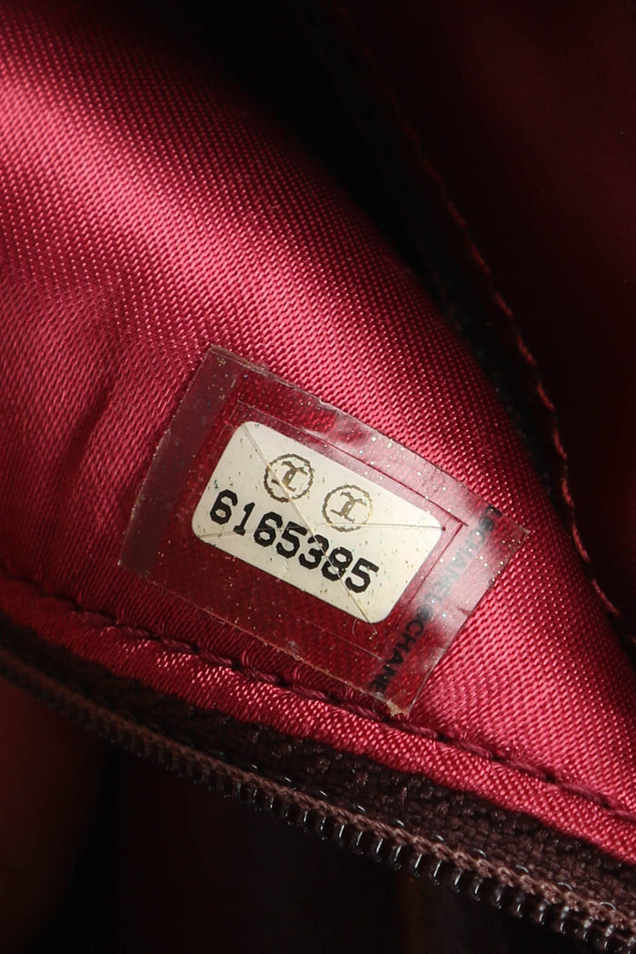 2000s Chanel Burgundy Patent Leather Shoulder Bag