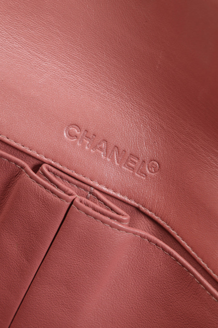 2000s Chanel Orange Patent Leather Chocolate East West Shoulder Bag