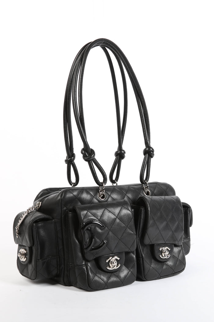RARE 2000s Chanel Black Rue Cambon Reporter Shoulder Bag