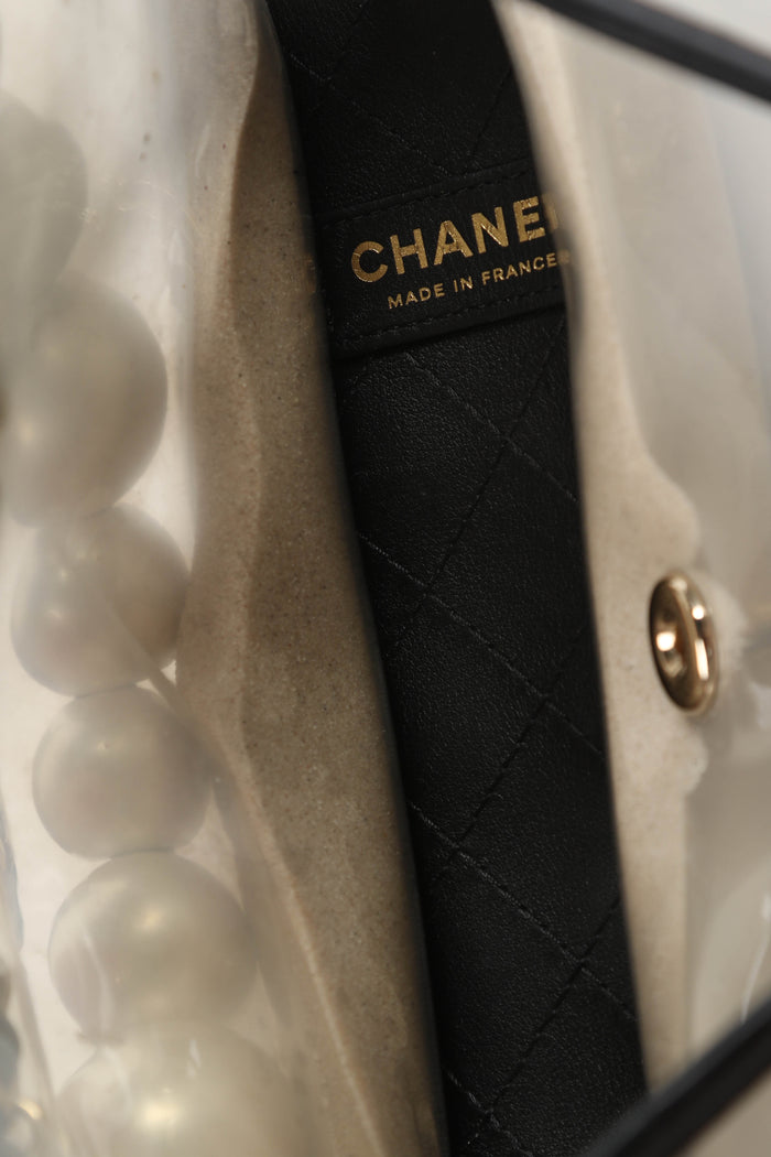 SUPER RARE 2019 Chanel Sand By The Sea Pearl PVC Flap Bag