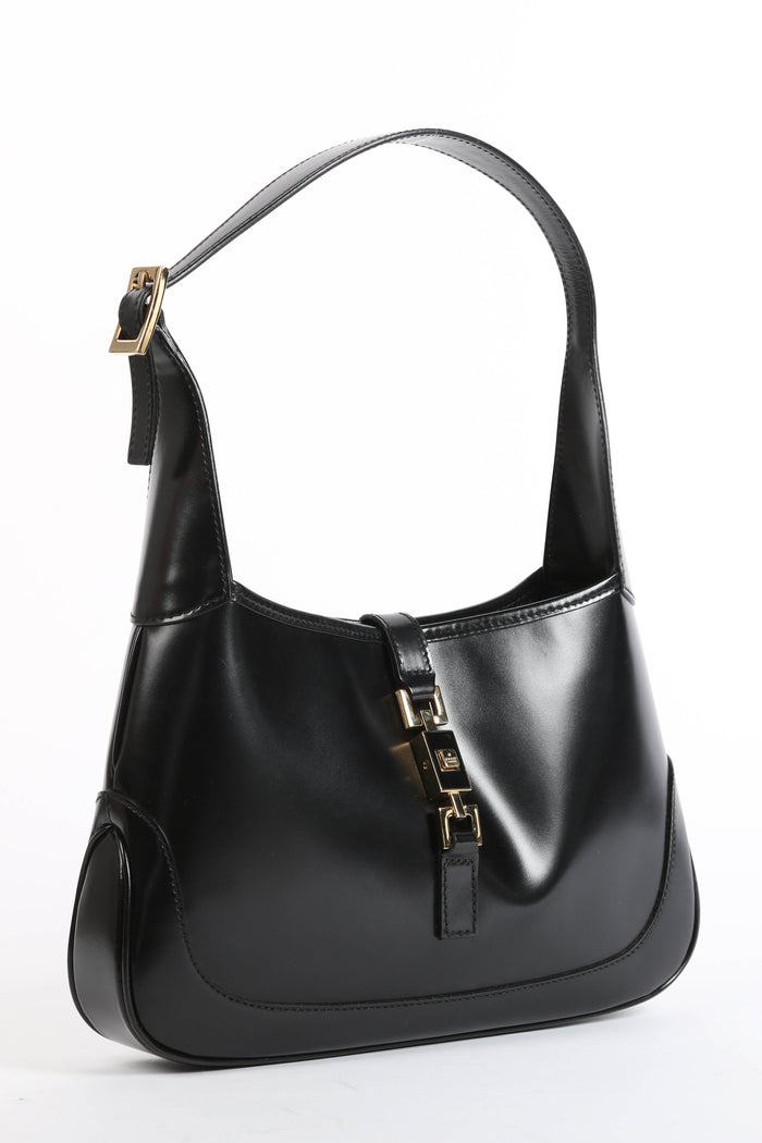 Vintage Gucci Black Leather Jackie Shoulder Bag