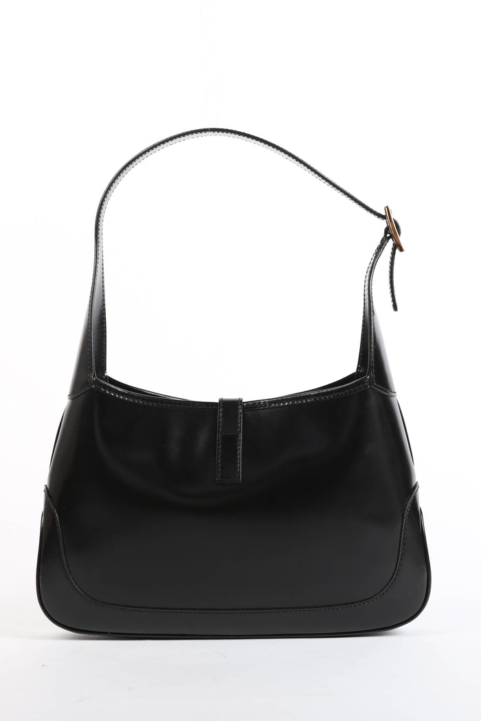 Vintage Gucci Black Leather Jackie Shoulder Bag