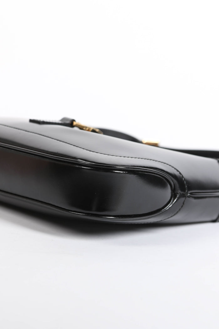 Vintage Gucci Black Leather Jackie Shoulder Bag