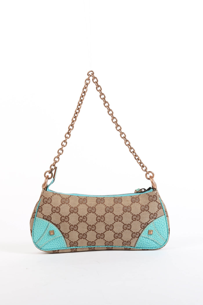 Vintage Gucci Monogram Studded Small Shoulder Bag
