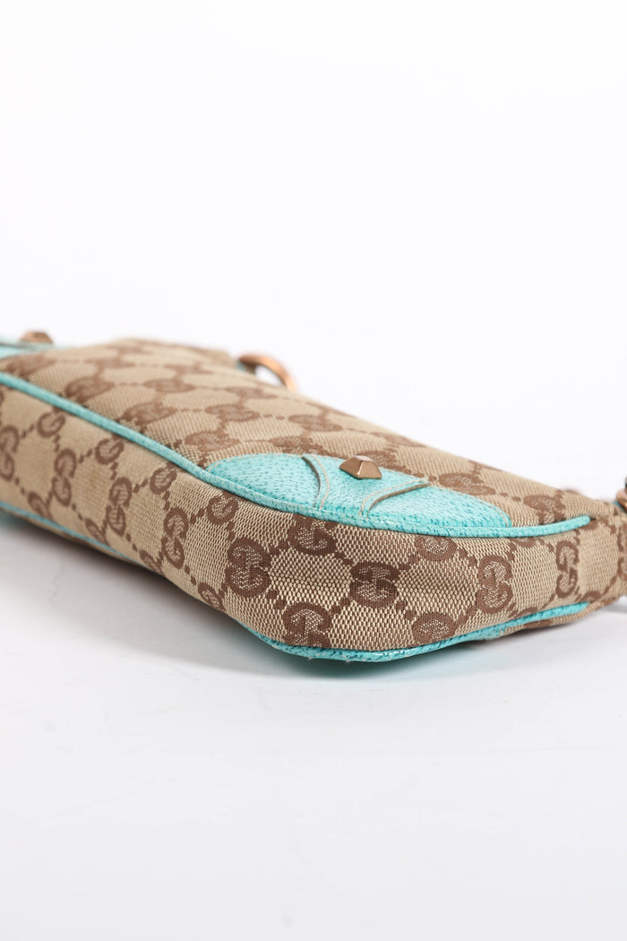 Vintage Gucci Monogram Studded Small Shoulder Bag