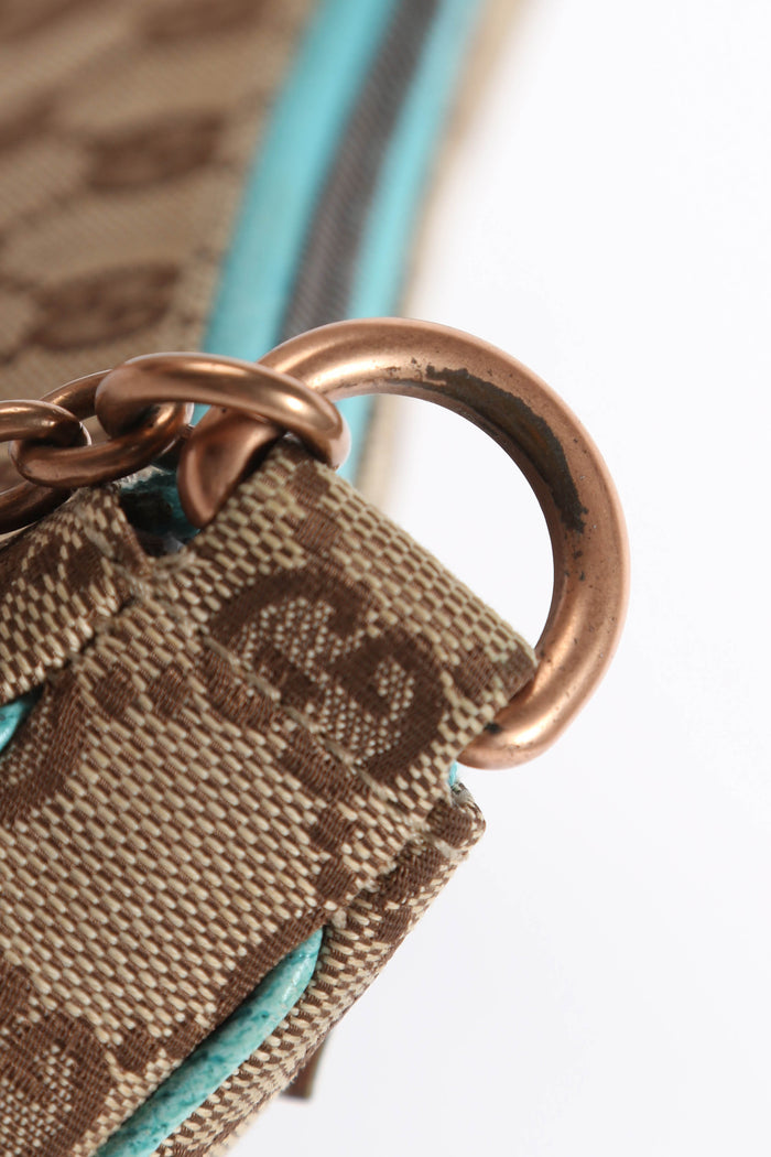 Vintage Gucci Monogram Studded Small Shoulder Bag
