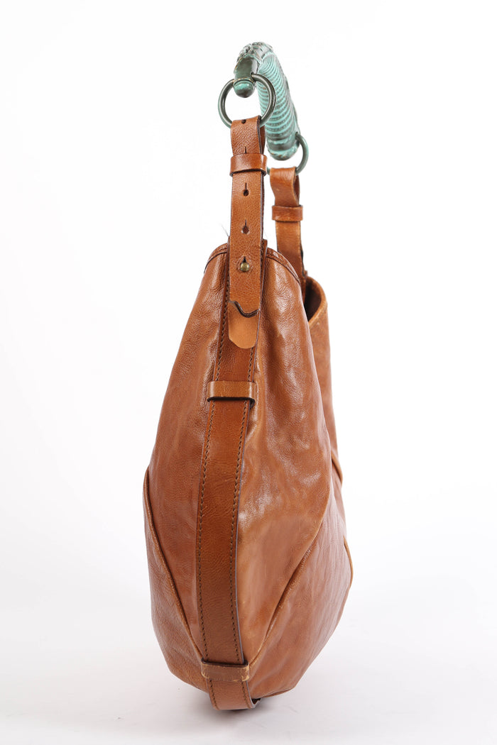Vintage Yves Saint Laurent Tan Leather Mombasa Shoulder Bag