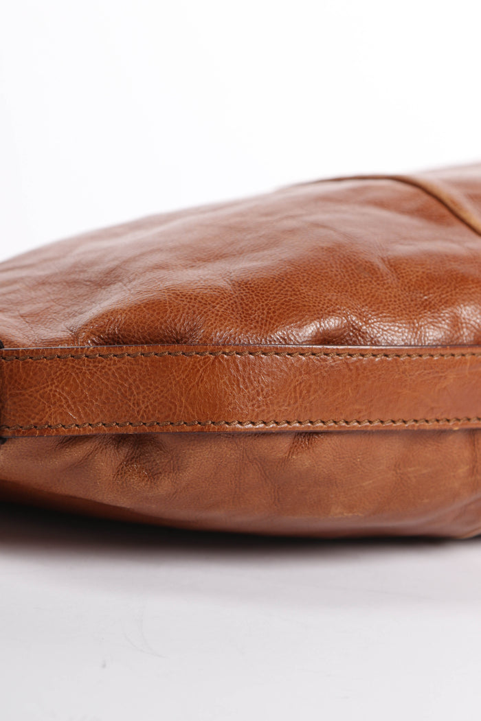Vintage Yves Saint Laurent Tan Leather Mombasa Shoulder Bag