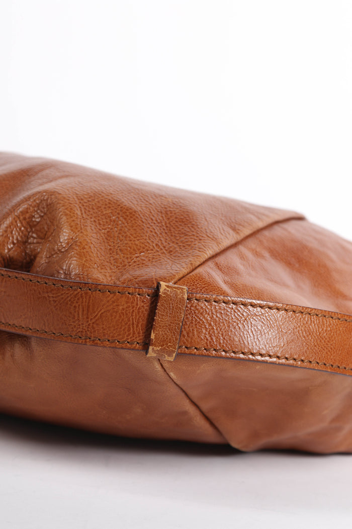 Vintage Yves Saint Laurent Tan Leather Mombasa Shoulder Bag