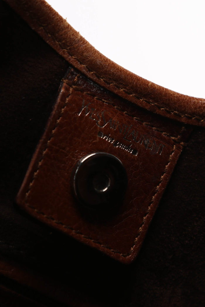 Vintage Yves Saint Laurent Tan Leather Mombasa Shoulder Bag