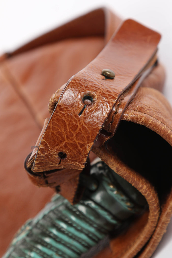 Vintage Yves Saint Laurent Tan Leather Mombasa Shoulder Bag