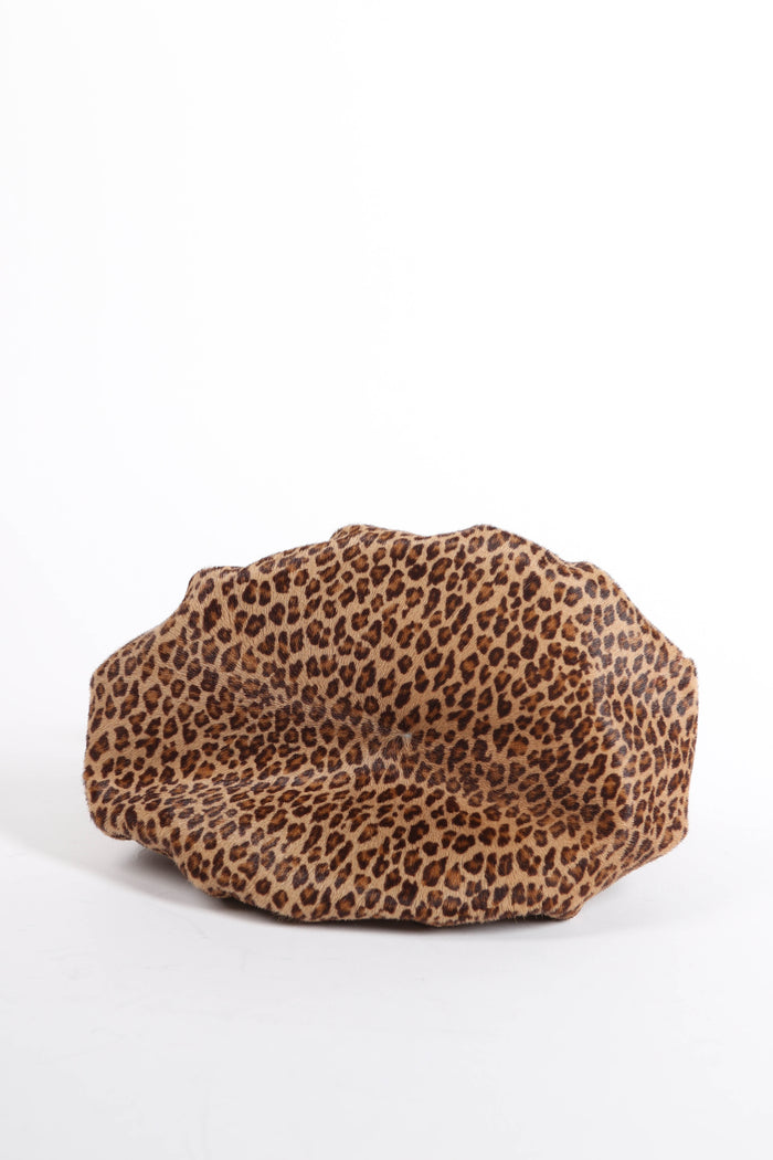 RARE 2000s Fendi Leopard Print Pony Hair Mini Chef Top Handle Bag