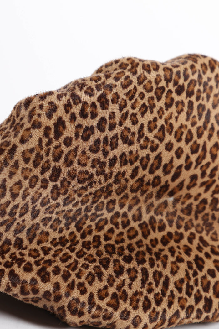 RARE 2000s Fendi Leopard Print Pony Hair Mini Chef Top Handle Bag
