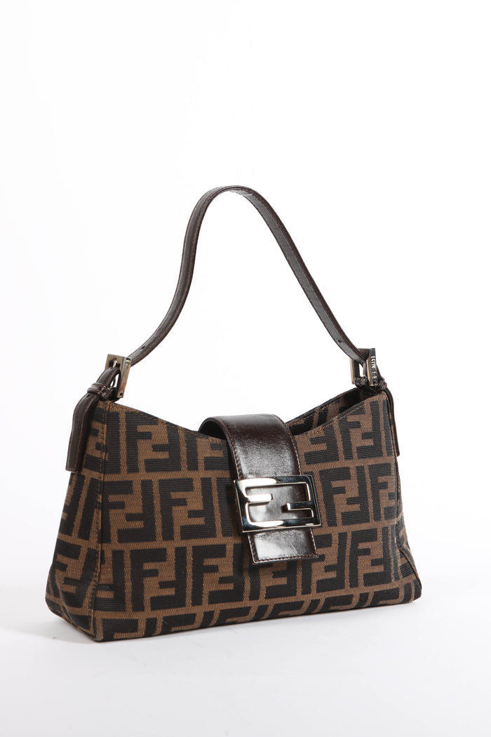 Vintage Fendi Zucca Canvas Small Shoulder Bag