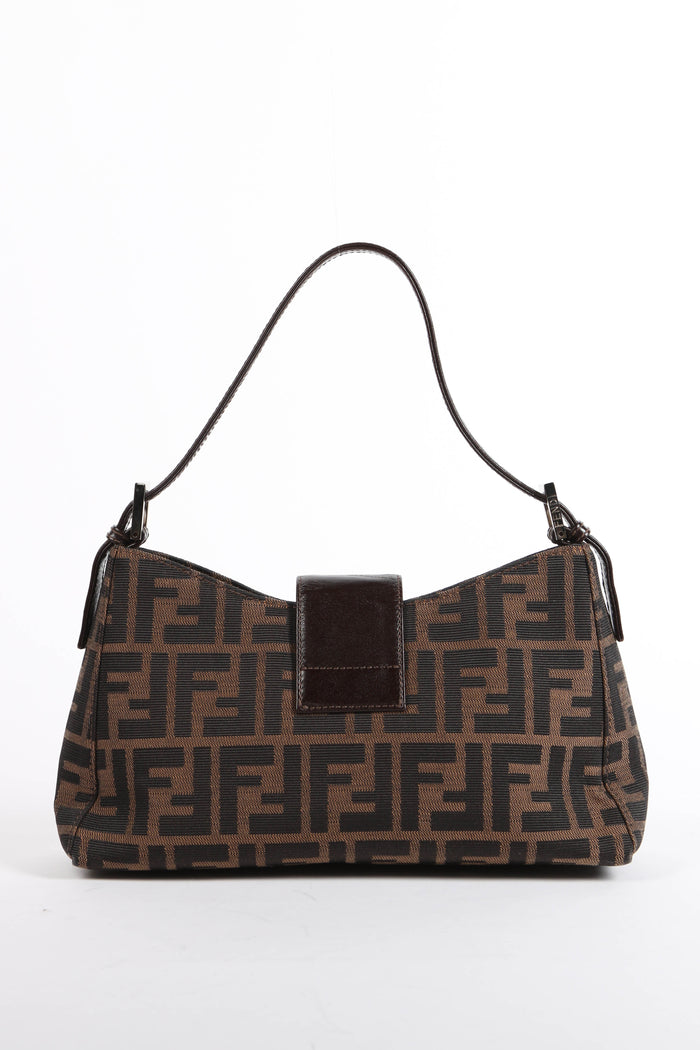 Vintage Fendi Zucca Canvas Small Shoulder Bag