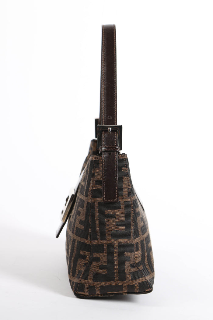 Vintage Fendi Zucca Canvas Small Shoulder Bag