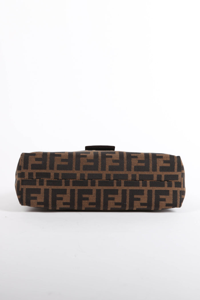 Vintage Fendi Zucca Canvas Small Shoulder Bag