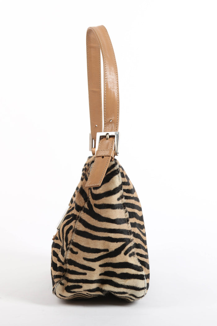 RARE Vintage Fendi Tiger Print Pony Hair Shoulder Bag