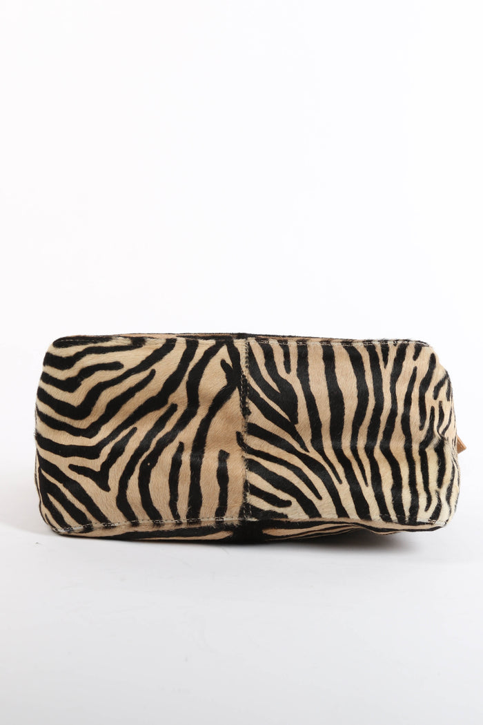 RARE Vintage Fendi Tiger Print Pony Hair Shoulder Bag