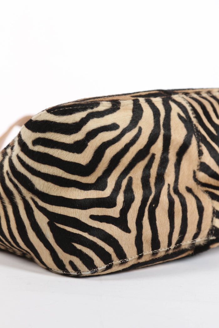 RARE Vintage Fendi Tiger Print Pony Hair Shoulder Bag
