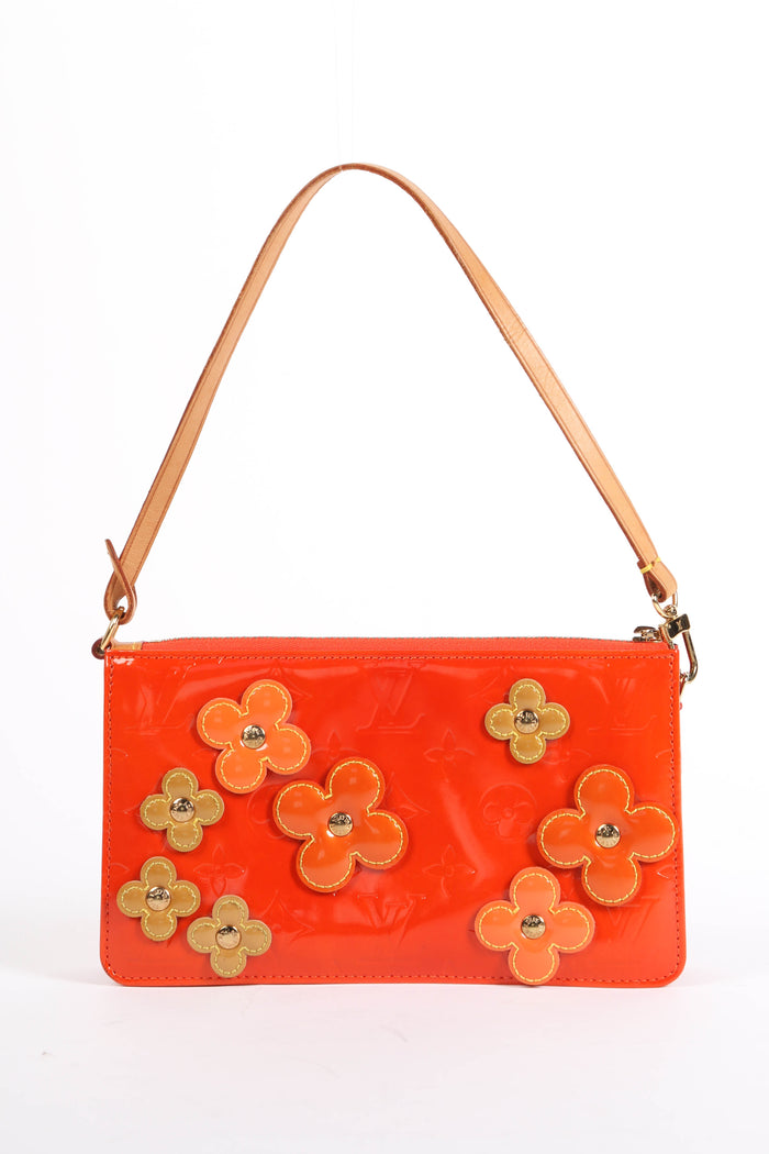 2000s Louis Vuitton Orange Lexington Fleurs Pochette