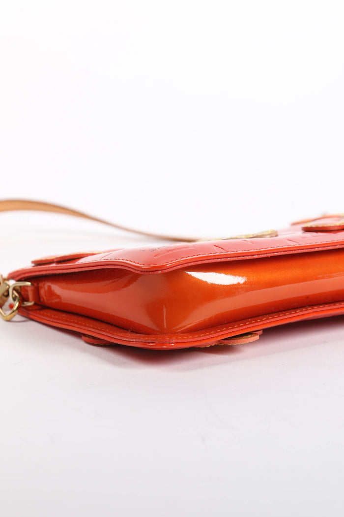 2000s Louis Vuitton Orange Lexington Fleurs Pochette
