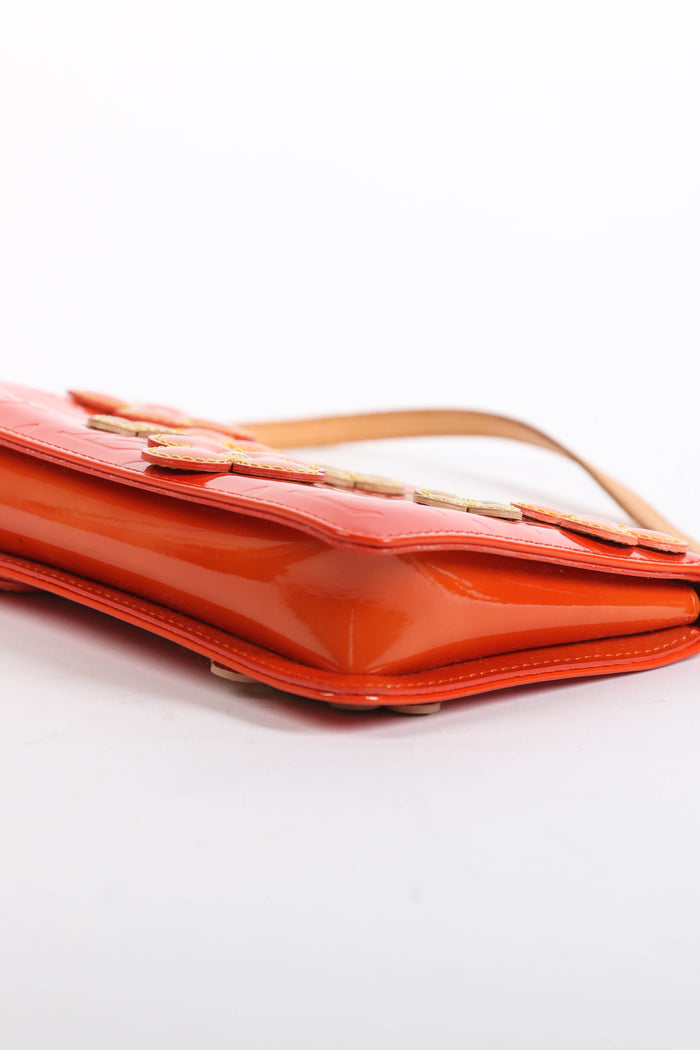 2000s Louis Vuitton Orange Lexington Fleurs Pochette