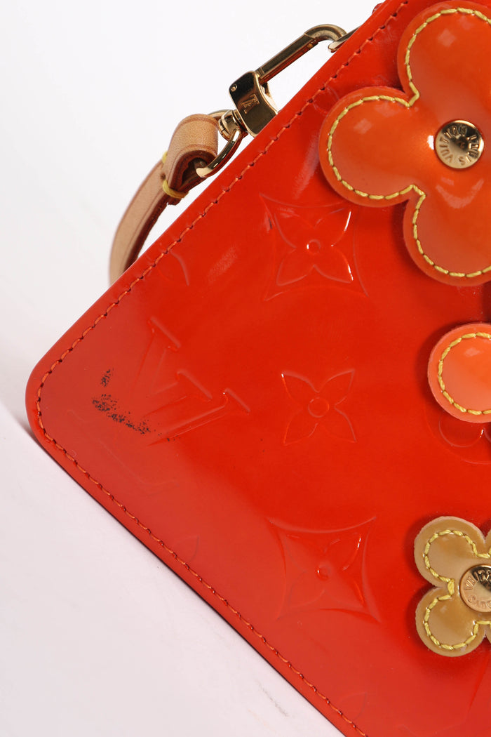 2000s Louis Vuitton Orange Lexington Fleurs Pochette