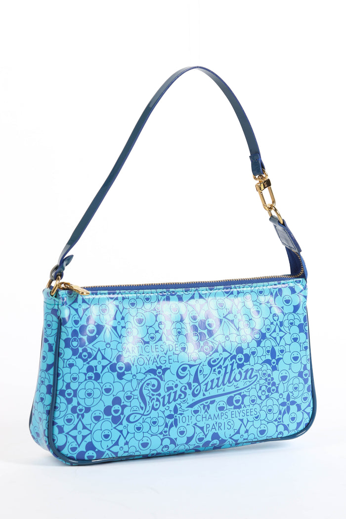 RARE Louis Vuitton x Takashi Murakami Vernis Cosmic Blossom Pochette Accessoires
