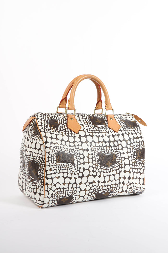 RARE Louis Vuitton x Yayoi Kusama White Infinity Dot Speedy 30cm
