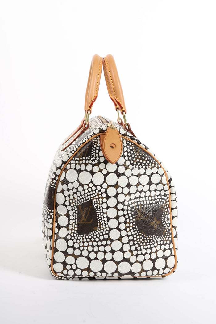 RARE Louis Vuitton x Yayoi Kusama White Infinity Dot Speedy 30cm