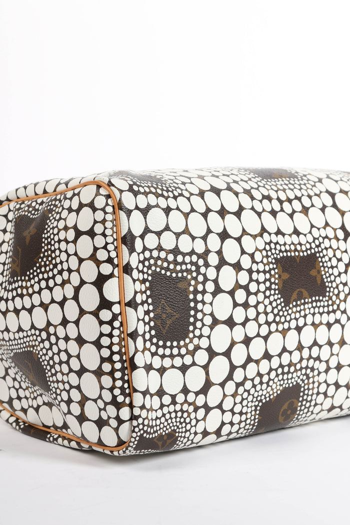 RARE Louis Vuitton x Yayoi Kusama White Infinity Dot Speedy 30cm