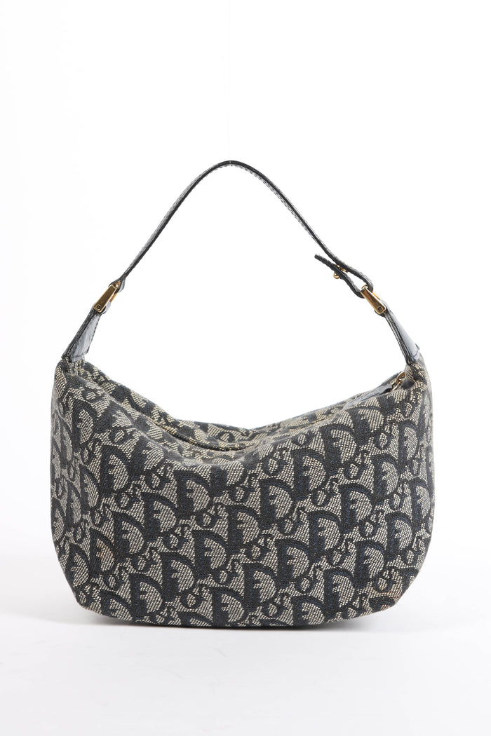 Vintage Christian Dior Navy Monogram Top Handle Bag