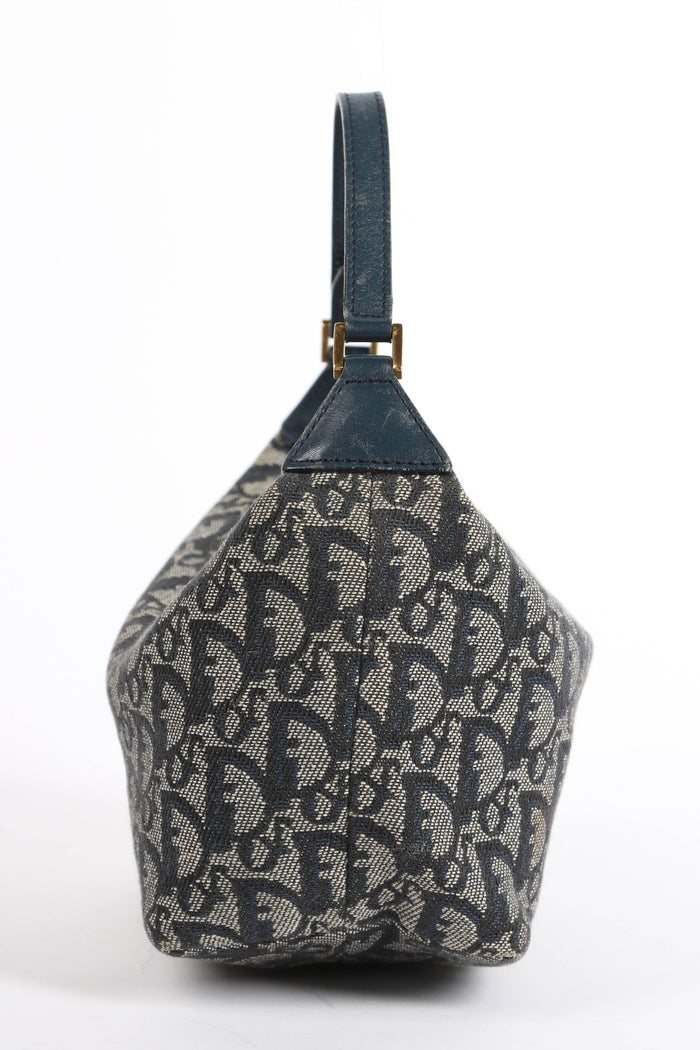 Vintage Christian Dior Navy Monogram Top Handle Bag