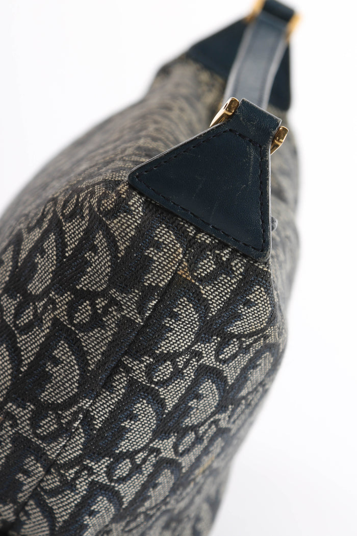 Vintage Christian Dior Navy Monogram Top Handle Bag