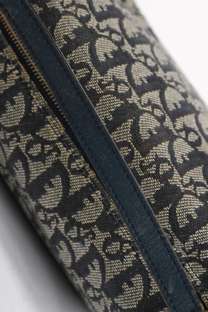 Vintage Christian Dior Navy Monogram Top Handle Bag
