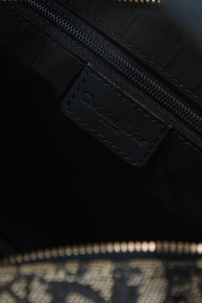 Vintage Christian Dior Navy Monogram Top Handle Bag