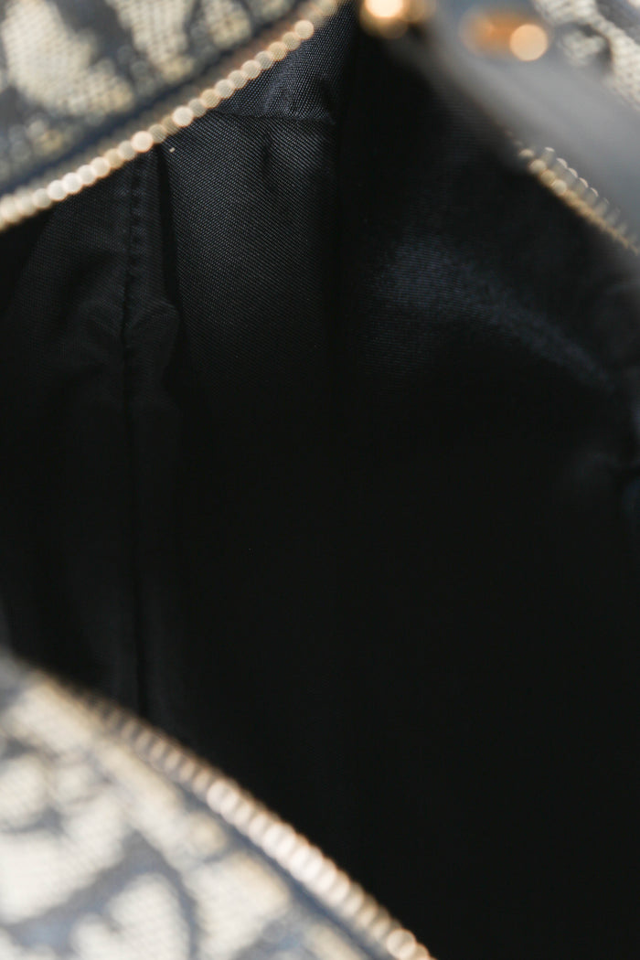 Vintage Christian Dior Navy Monogram Top Handle Bag