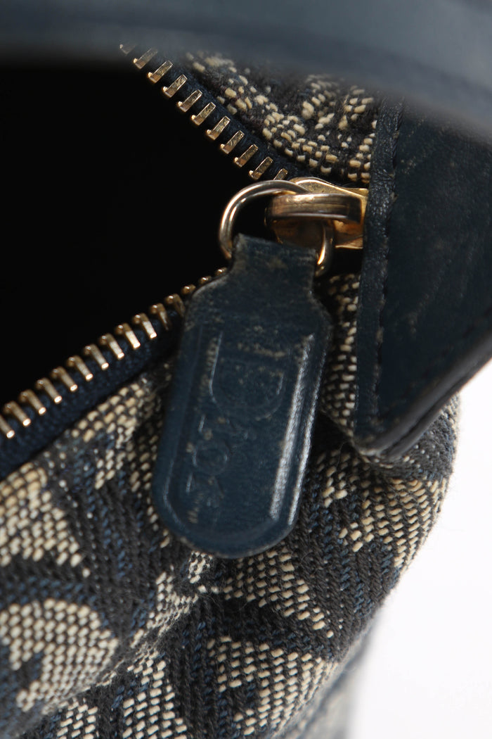 Vintage Christian Dior Navy Monogram Top Handle Bag
