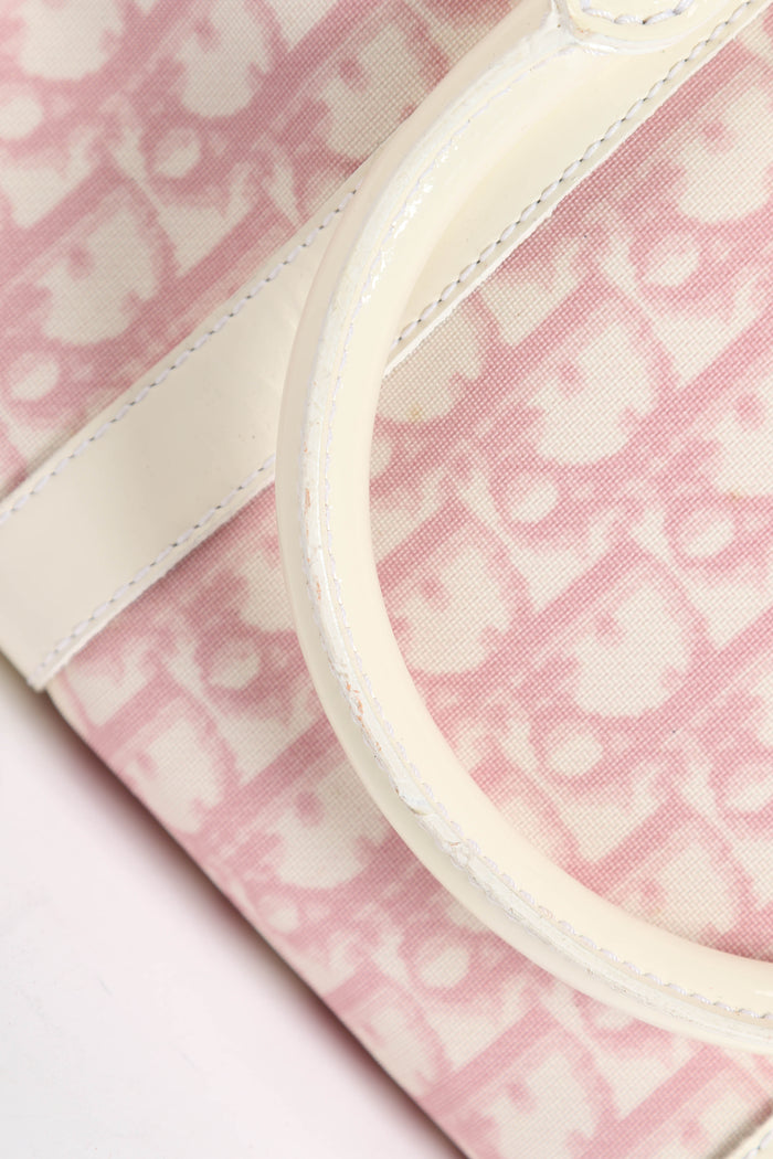 2000s Christian Dior Pink Monogram Canvas Boston Bag