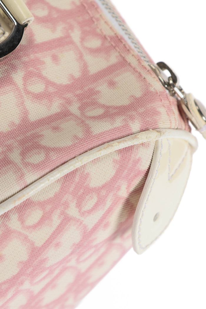 2000s Christian Dior Pink Monogram Canvas Boston Bag