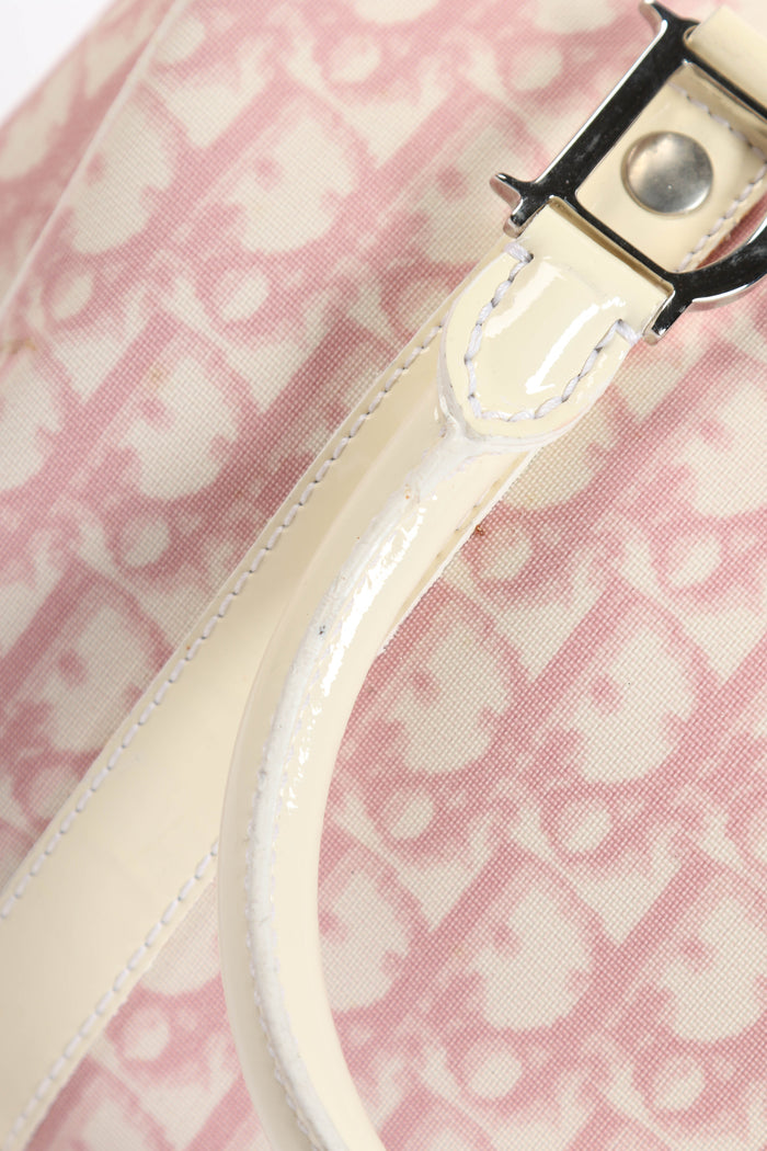 2000s Christian Dior Pink Monogram Canvas Boston Bag