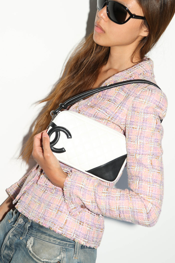 2000s Chanel White Rue Cambon Small Shoulder Bag