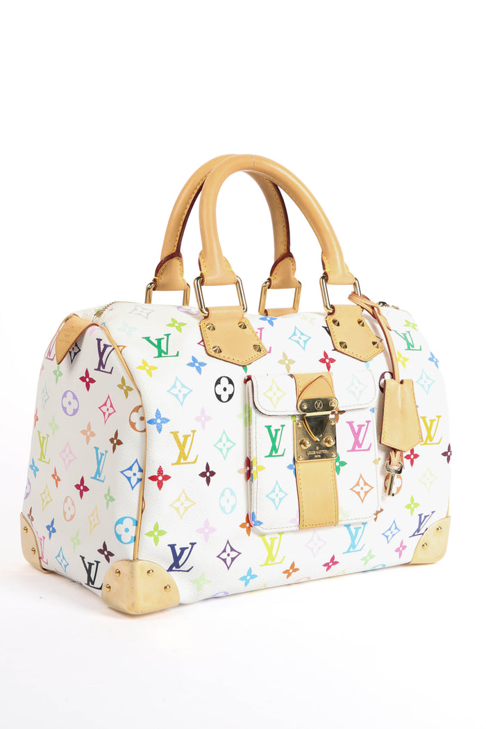 2000s Louis Vuitton x Takashi Murakami Multicolour Monogram Speedy 30