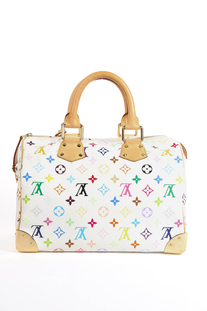 2000s Louis Vuitton x Takashi Murakami Multicolour Monogram Speedy 30