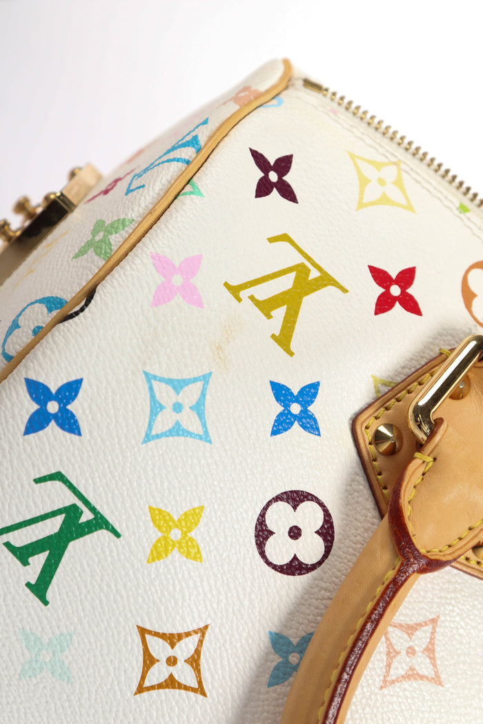 2000s Louis Vuitton x Takashi Murakami Multicolour Monogram Speedy 30