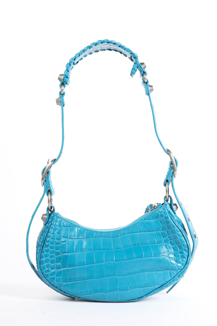 Balenciaga Le Cagole Blue Leather Small Shoulder Bag