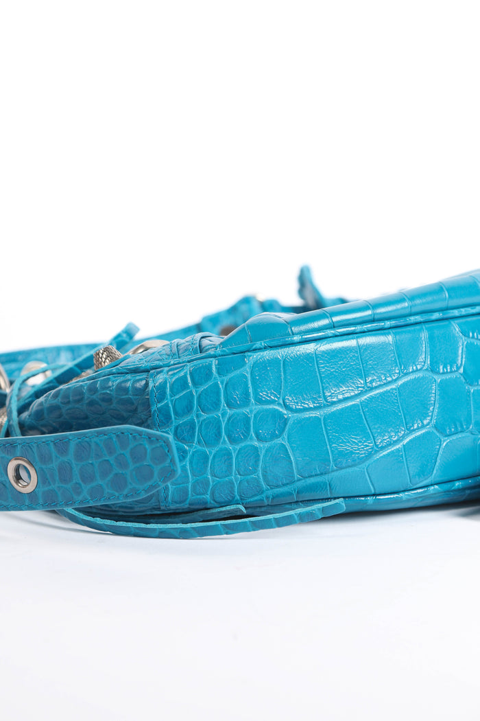 Balenciaga Le Cagole Blue Leather Small Shoulder Bag