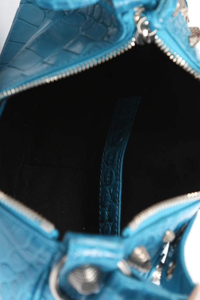 Balenciaga Le Cagole Blue Leather Small Shoulder Bag