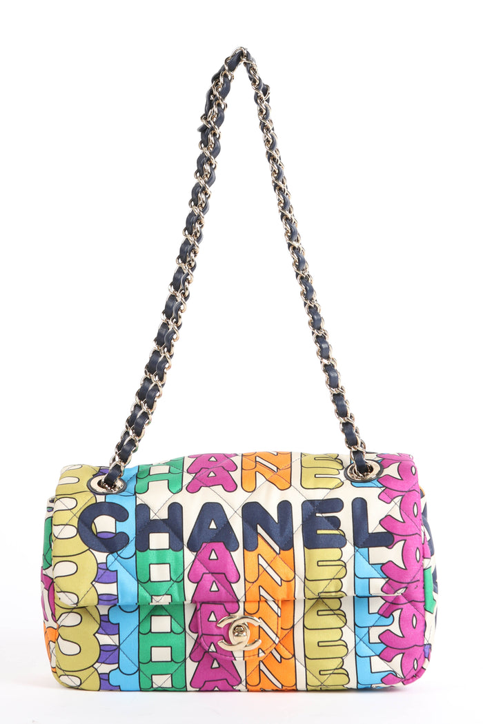 2021 Chanel Rainbow Logo Single Flap Shoulder bag